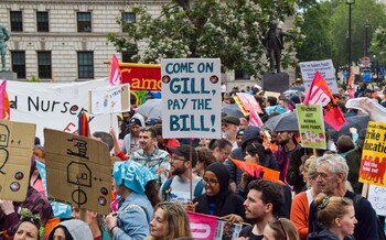 Striking teachers take part in a London demonstration